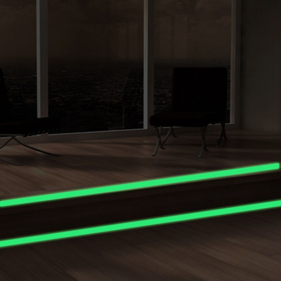 Immagine di Neon Green - DIY Warning Glow In The Dark Luminous Tape For Ladder Skirting Wall Sticker Home Decoration 2cm, 1 Roll（3M）