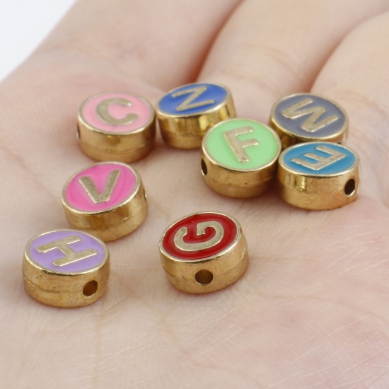 Picture of Zinc Based Alloy Spacer Beads Flat Round About 8mm Dia., Hole: Approx 1.5mm, 10 PCs
