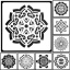 Imagen de White - Plastic Creative Datura Flowers Mandala DIY Drawing Template Stencil 13x13cm, 2 PCs