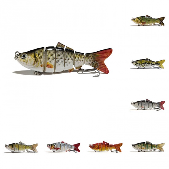 Picture of Multicolor - 10.2cm Fishing Lures Bass Trout Multi Jointed Swimbaits Slow Sinking Swimming Lifelike Sharp Hook, 1 Piece
