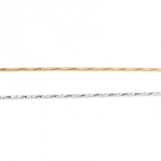 Picture of Brass Snake Chain Necklace 18K Gold Filled 45.5cm(17 7/8") long, Chain Size: 1.3mm, 1 Piece                                                                                                                                                                   