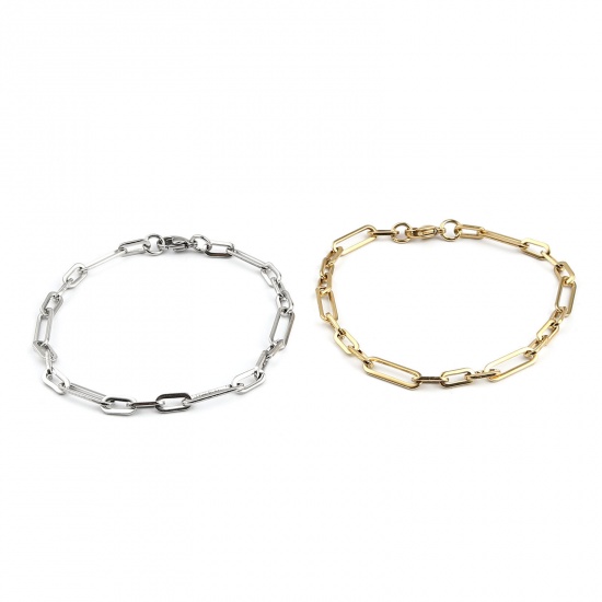 Picture of Stainless Steel Link Cable Chain Findings Bracelets Oval 1 Piece
