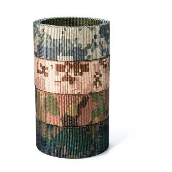 Immagine di Multicolor - Camouflage Nylon Canvas Durable Strap Webbing For Belt DIY Clothing Accessories 140cm, 1 Piece