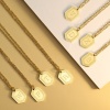 Picture of Stainless Steel Necklace Gold Plated Hexagon Initial Alphabet/ Capital Letter Message " Z " Blank Stamping Tags 55cm(21 5/8") long, 1 Piece