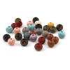 Picture of Wood Spacer Beads Round Flower About 10mm Dia., Hole: Approx 2.9mm, 20 PCs