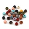 Picture of Wood Spacer Beads Round Flower About 10mm Dia., Hole: Approx 2.9mm, 20 PCs