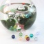 Изображение Стеклянные Микро-ландшафтный миниатюрный декор Стеклянный Шар Бутылки Для ожерелья серьги кольца Cфера Зеленый КуклаС узорам C /Петля 20мм 14мм, 1 Комплект ( 2 ШТ/Комплект)