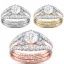 Picture of Unadjustable Rings Rose Gold Crown Message " I Love You Today Tomorrow Always " Clear Rhinestone 20.6mm(US Size 11), 1 Set ( 3 PCs/Set)