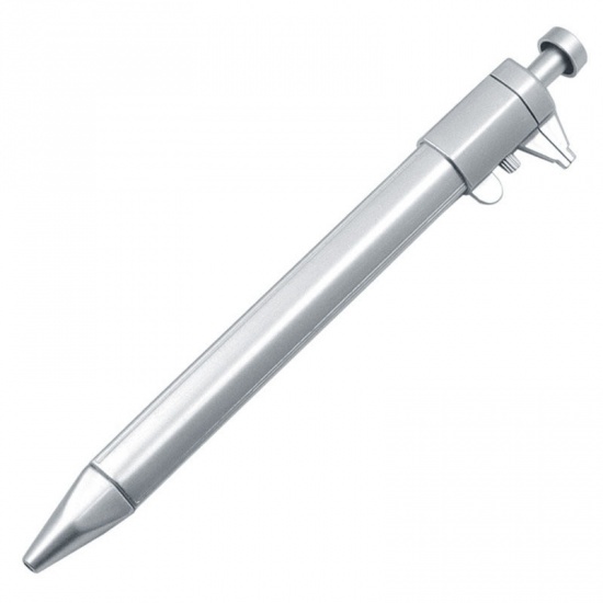 Изображение Gray - Multifunction 1.0mm Ballpoint Pen Vernier Caliper Creativity Stationery 14.8cm long, 2 PCs