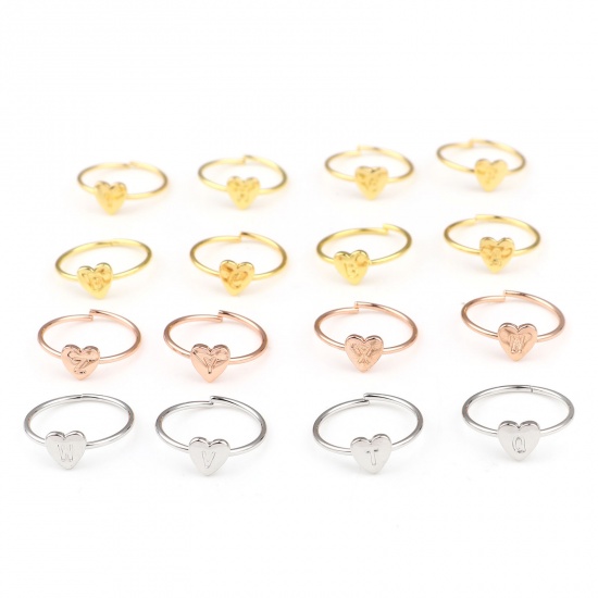 Picture of Open Rings Gold Plated Heart 1 Piece