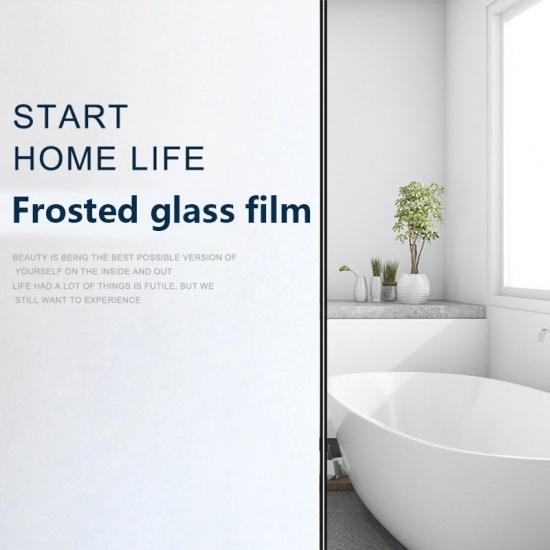 Immagine di White - 100x60cm PVC Frosted Glass Door Window Film Privacy Static Cling Stickers, 1 M