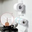 Изображение White - Kitchen Paper Roll Holder Towel Hanger Rack Toilet Paper Holders Bathroom Organizer Shelf 14x6cm, 1 Piece