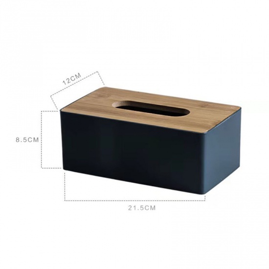 Immagine di Pink - Wooden Tissue Box Holder Household Storage 21.5x12x8.5cm, 1 Piece