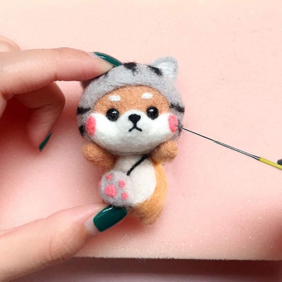 Picture of Wool Neddle Felting Wool Felt Tools Craft Accessories Shiba Inu Dog Multicolor 1 Set