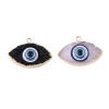 Picture of Zinc Based Alloy & Resin Religious Pendants Marquise Evil Eye Gold Plated White Glitter 3cm x 2cm, 3 PCs