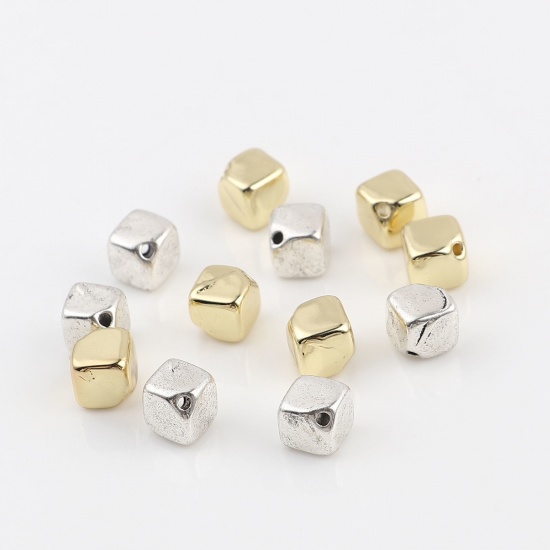 Picture of Zinc Based Alloy Spacer Beads Cube About 7mm x 7mm, Hole: Approx 1.1mm, 10 PCs