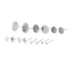Immagine di Acciaio Inossidabile Orecchini a Perno Tondo Tono Argento Può Essere Incollato (Adatti 4mm) 12mm x 4mm, Posta / Filo Dimensione: (21 misura), 50 Pz