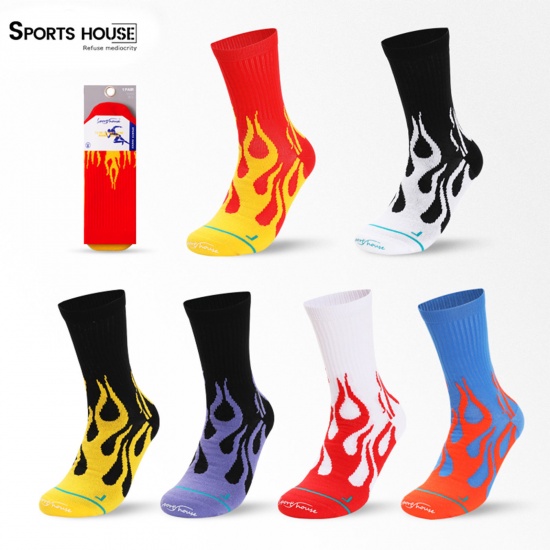 Immagine di Multifunction Non-slip Breathable Man's Sport Socks Flame Fire Size M（39-43）, 1 Pair