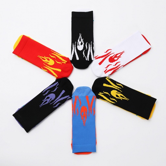 Immagine di Multifunction Non-slip Breathable Man's Sport Socks Flame Fire Size M（39-43）, 1 Pair