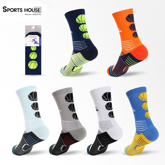 Picture of Multifunction Non-slip Breathable Man's Sport Socks Basketball Size M（39-43）, 1 Pair
