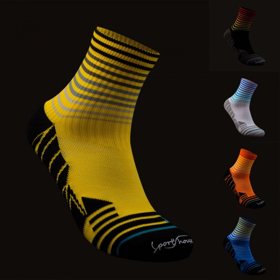 Picture of Multifunction Non-slip Breathable Man's Sport Socks Stripe Size M（39-43）, 1 Pair