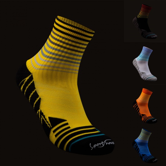 Immagine di Multifunction Non-slip Breathable Man's Sport Socks Stripe Size M（39-43）, 1 Pair