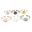 Picture of Brass Cabochon Settings Open Cuff Bangles Bracelets Findings Round Multicolor (Fits 20mm Dia.) 17cm(6 6/8") long                                                                                                                                              