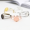 Picture of Brass Cabochon Settings Open Cuff Bangles Bracelets Findings Round Multicolor (Fits 25mm Dia.) 17cm(6 6/8") long                                                                                                                                              