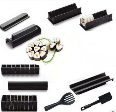 Immagine di Black - 11pcs DIY Sushi Roll Mold Kitchen Gadget 26x15x8.5cm, 1 Set