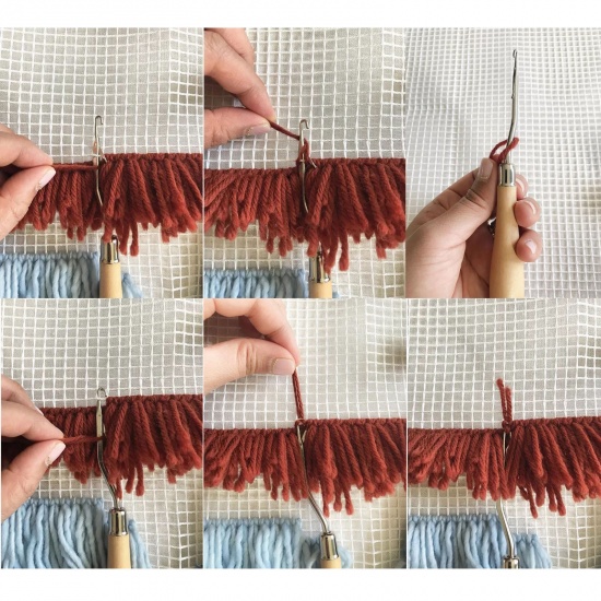 Image de Cordon/Fil en Fibre de Polyacrylonitrile Gris Crochet de Verrouillage 60mm, 1 Rouleau