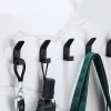 Изображение White - Aluminum Punch-Free Hooks Rack Wall-mounted Door Back For Coat Towel Bag 7x2.8x2cm, 1 Piece