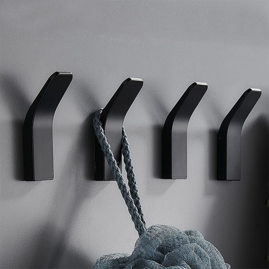 Bild von Weiß - Aluminium Punch-Free Hooks Rack Wandtürrücken für Garderobe Handtasche 7x2.8x2cm, 1 Stück