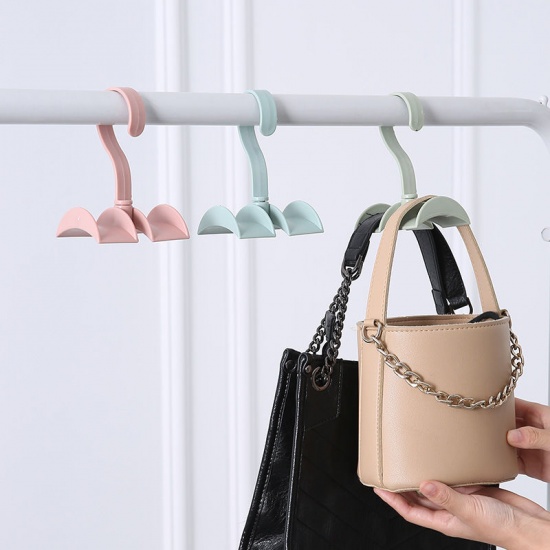 Picture of Blue - ABS Creative Rotatable Storage Rack Hook Hanger For Wardrobe Bag Tie 9.5x7x12.5cm, 1 Piece