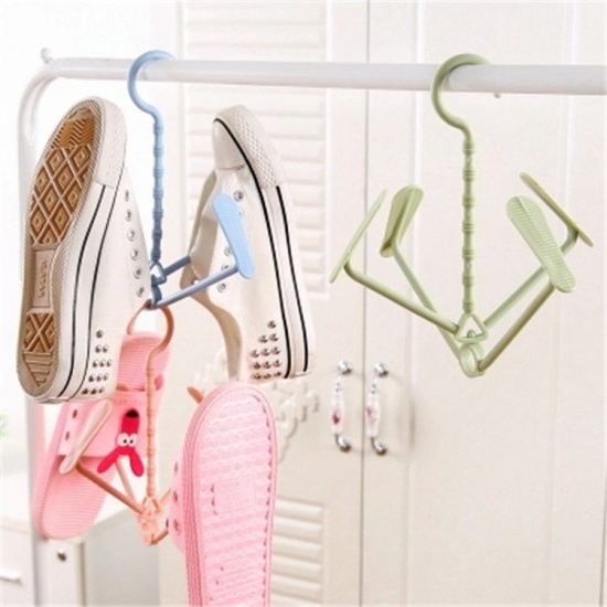 Picture of Pink - PP Creative Rotatable Multifunctional Shoe Drying Hanger Rack With Hooks 22x21cm, 1 Piece