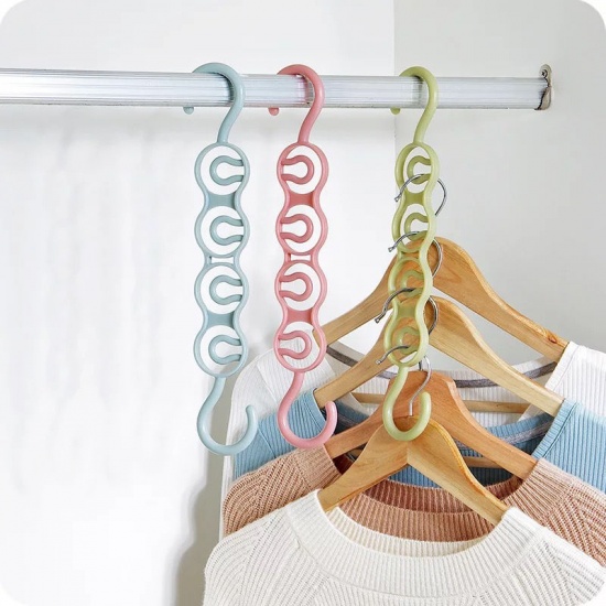 Picture of Blue - PP Clothes Hanger Wardrobe Save Space Organizer 33x4.5cm, 1 Piece