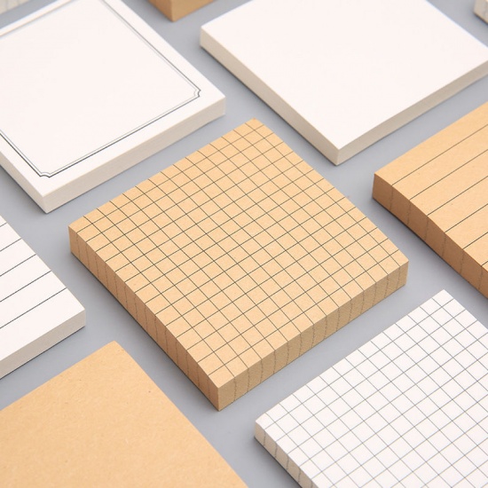 Immagine di Brown - Blank Kraft Paper Memo Sticky Note Student Stationery 7.4x7.4cm, 2 Copies