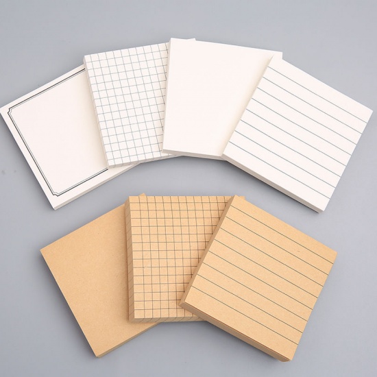 Immagine di Brown - Blank Kraft Paper Memo Sticky Note Student Stationery 7.4x7.4cm, 2 Copies