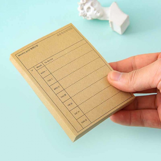 Picture of Brown - Four Quadrant Kraft Paper Memo Sticky Note Student Stationery 7.5x10cm, 2 Copies