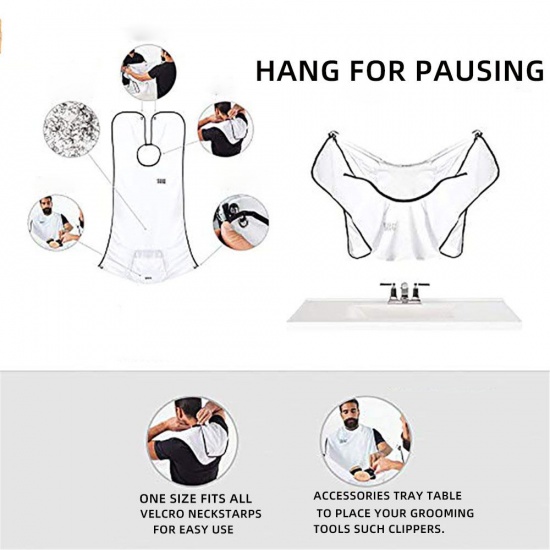 Immagine di Male Beard Shaving Apron Care Clean Hair Adult Bibs With Suction Cup