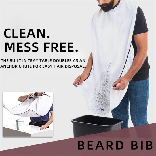Изображение Male Beard Shaving Apron Care Clean Hair Adult Bibs With Suction Cup