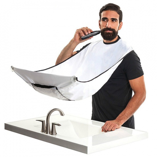 Изображение Male Beard Shaving Apron Care Clean Hair Adult Bibs With Suction Cup