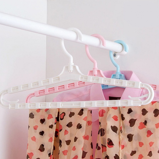 Immagine di Pink - PP Retractable Non-Trace Dry/Wet Dual Adult Clothes Hanger 42cm long, 1 Piece