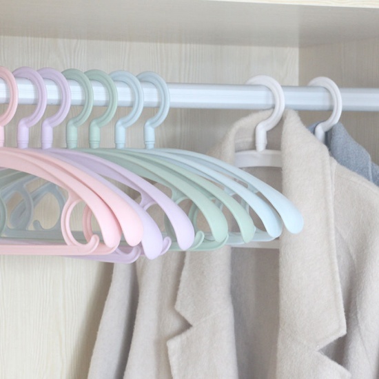 Picture of White - PP Household Non-Trace Non-Slip Wide Shoulder Adult Clothes Hanger 41.5x20.3cm, 1 Piece