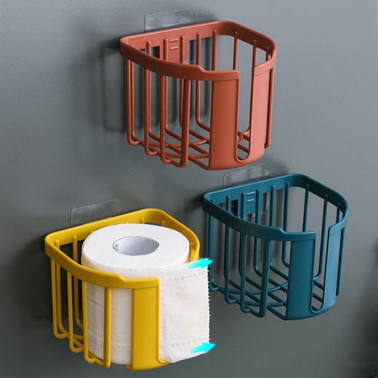 Immagine di White - Wall-mounted Toilet Roll Paper Rack Holder Tissue Box 14x13.5x11cm, 1 Piece