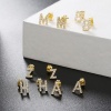 Immagine di Rame Orecchini a Perno Oro riempito Lettera Trasparente Cubic Zirconiae 6mm, 1 Paio