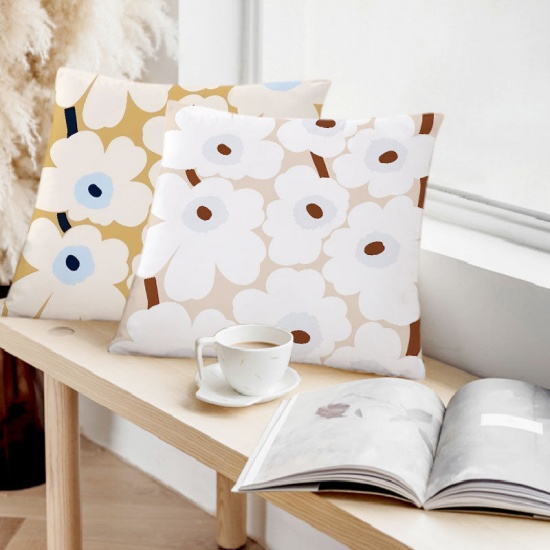 Imagen de Purple - Peach Skin Fabric Poppies Flower Pillowcase Home Textile 45x45cm, 1 Piece