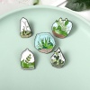 Picture of Pin Brooches Pot Plant Green Enamel 1 Piece