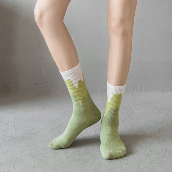 Immagine di Black - Cotton Wavy Stripes Socks For Women Size 35-39, 1 Pair