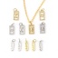 Picture of Brass Galaxy Charms Rectangle Moon Micro Pave Clear Rhinestone 18mm x 7mm, 2 PCs