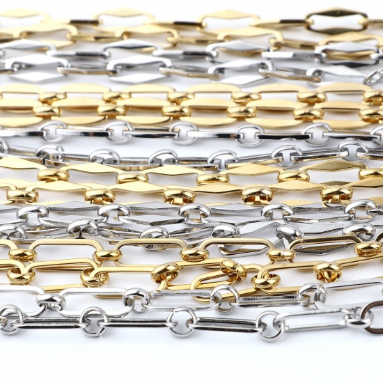 Picture of 1 Set ( 2 PCs/Set) Vacuum Plating Stainless Steel Jewelry Necklace Bracelets Set 50.8cm(20") long, 19cm(7 4/8") long